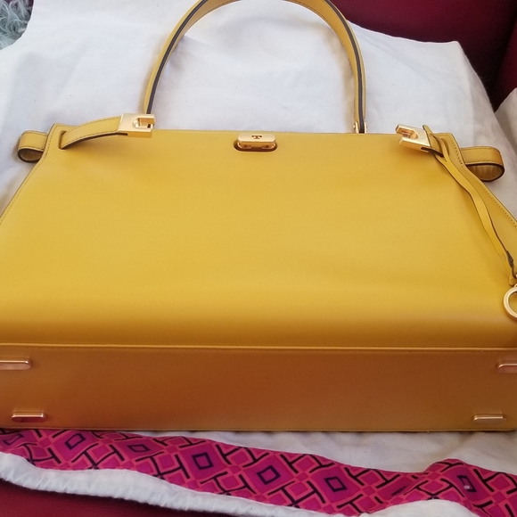 Gone Baby Gone...Tory Burch Lee Radziwill Satchel Large - Picture 6 of 12